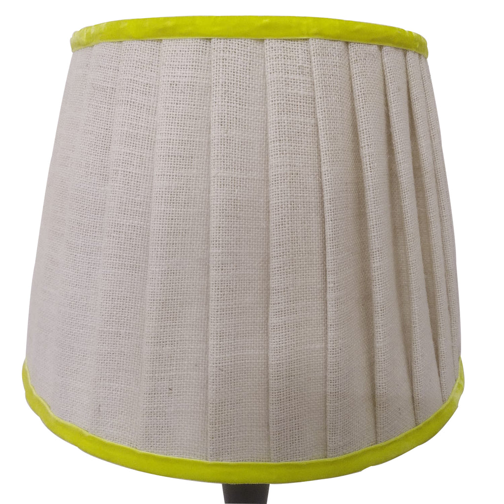 jute lampshade with green trim