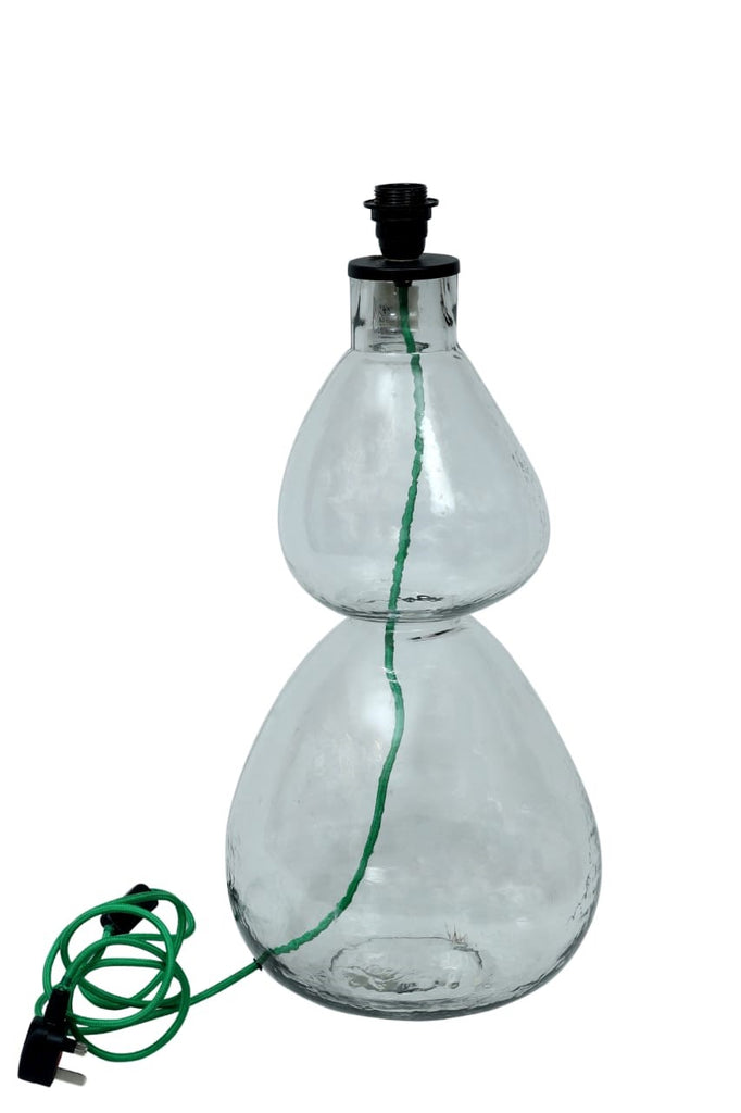 Clear bubble lamp base with green cord