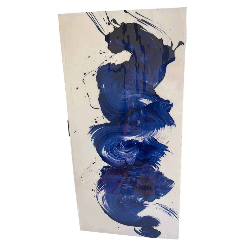 Blue abstract splash art panel