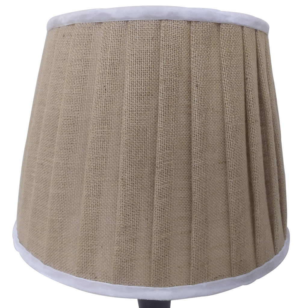 lampshade with white velvet trim 