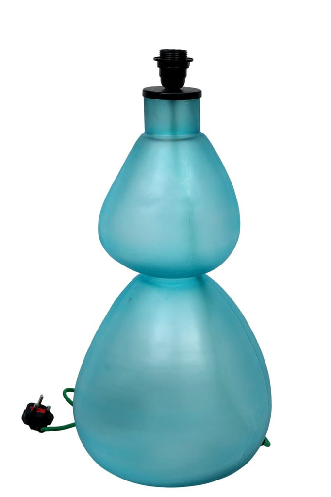 Glass Bubble Lamp Base in Matte Blue 