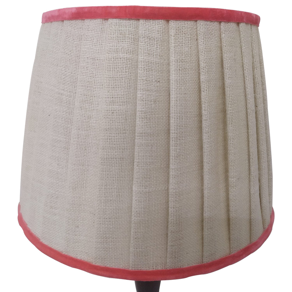 medium coral trim jute lampshade