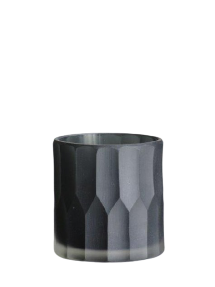 carved grey candle holder 