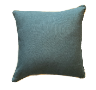 Blue cushion with piping