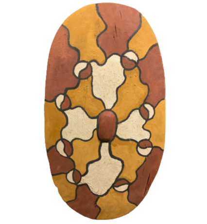 hand painted tribal shield