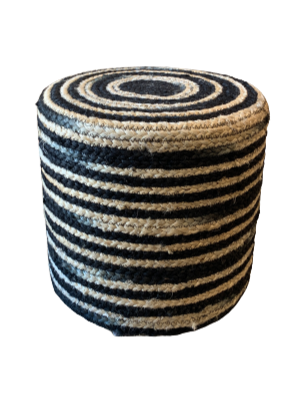 black striped woven footstall