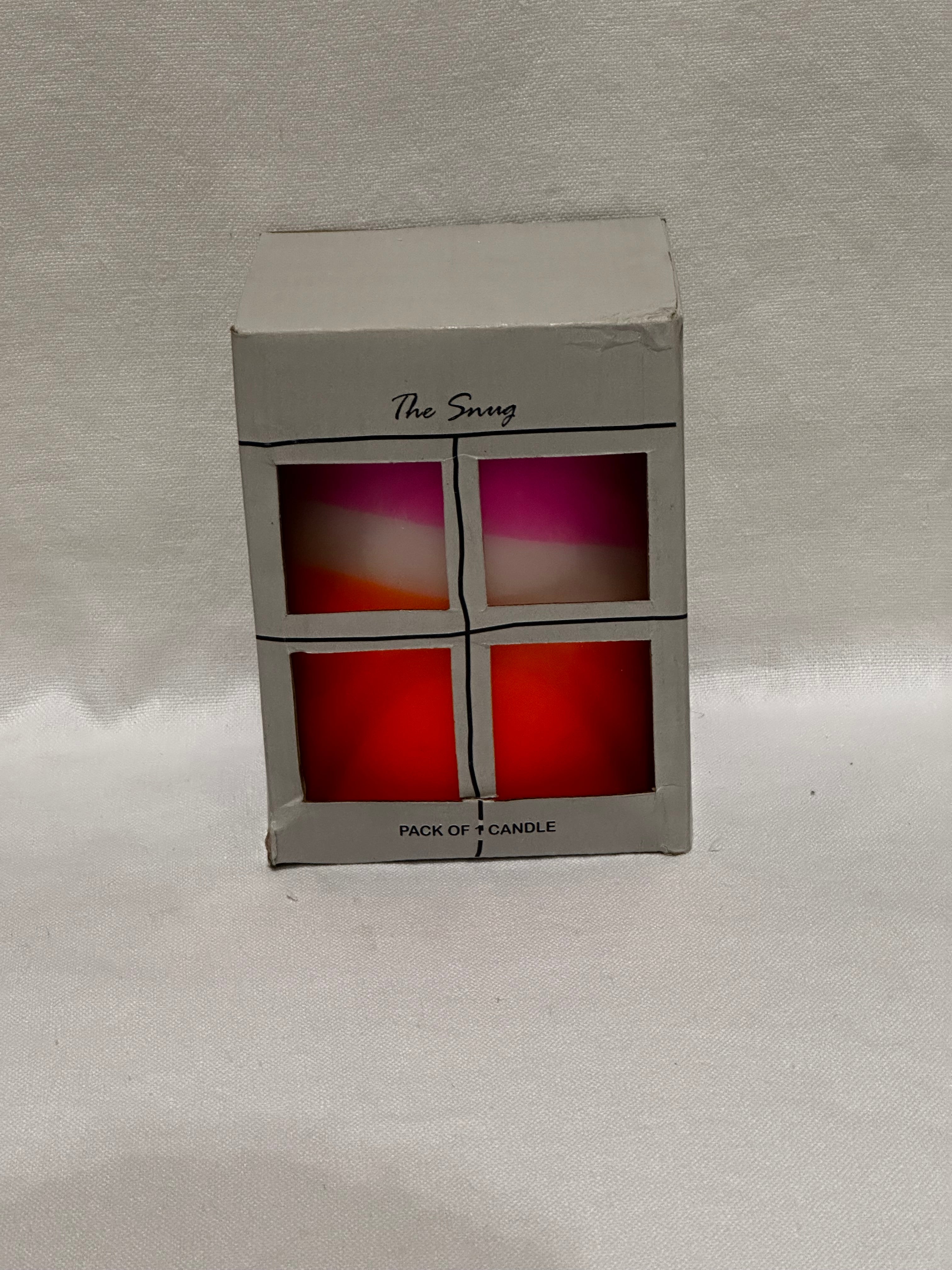 3 Colour Dipping Pillar Candle Pink/orange