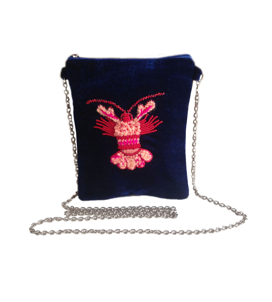 Lobster velvet bag