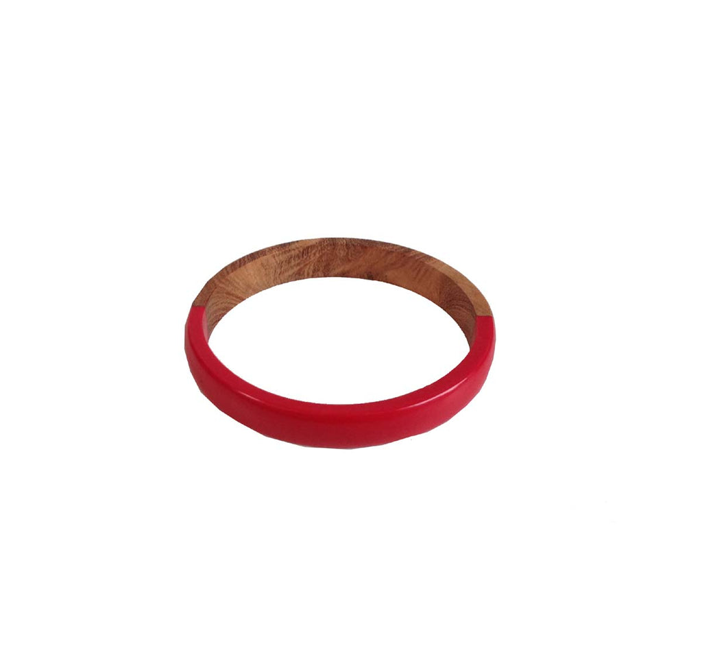 Wooden bangle in raspberry