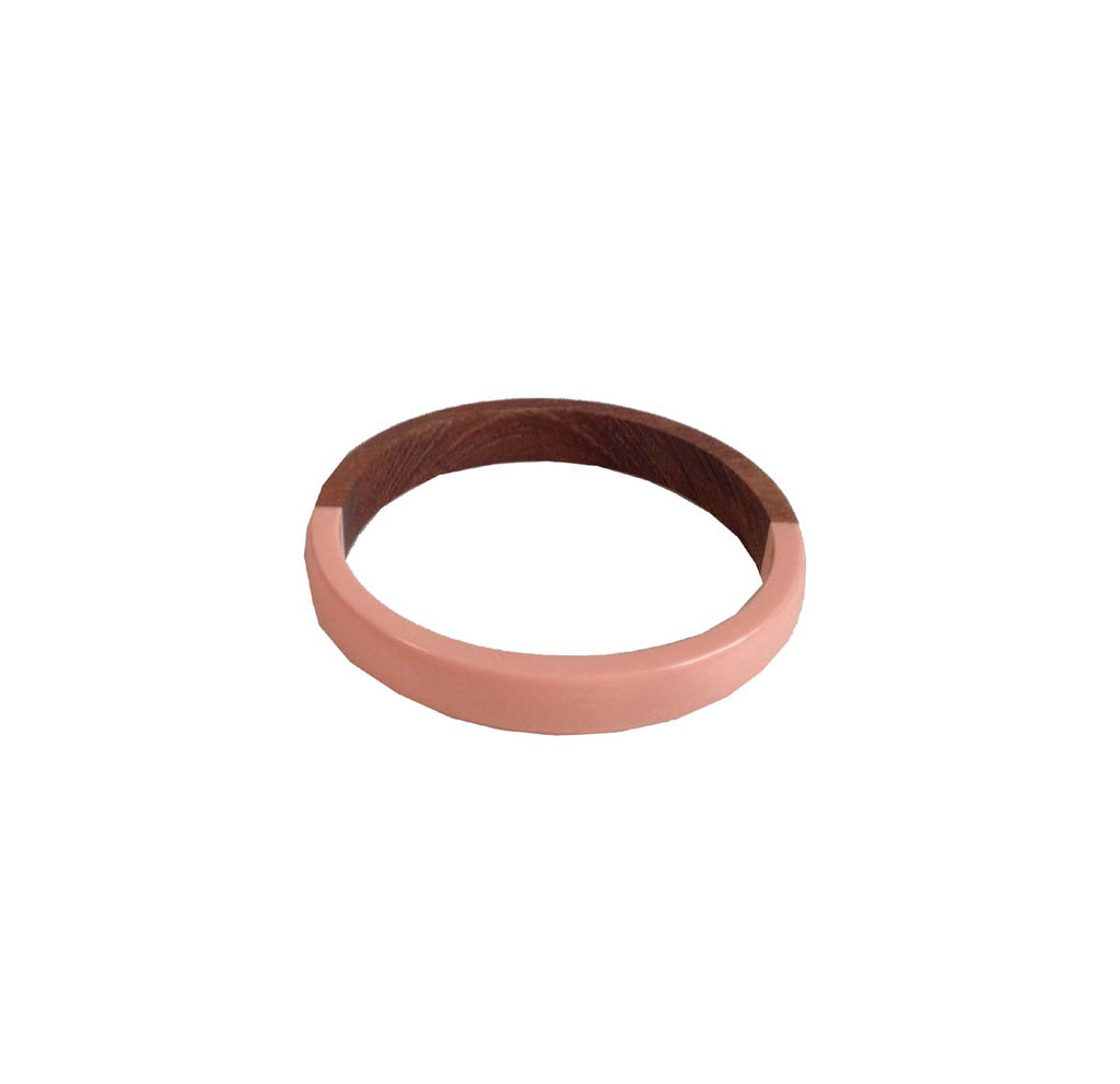 Wooden bangle in light pink