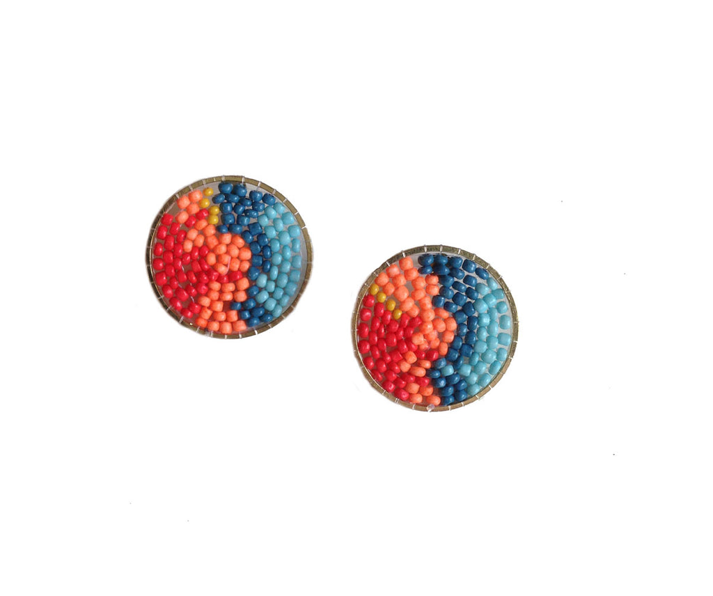 Beaded multicoloured earrings