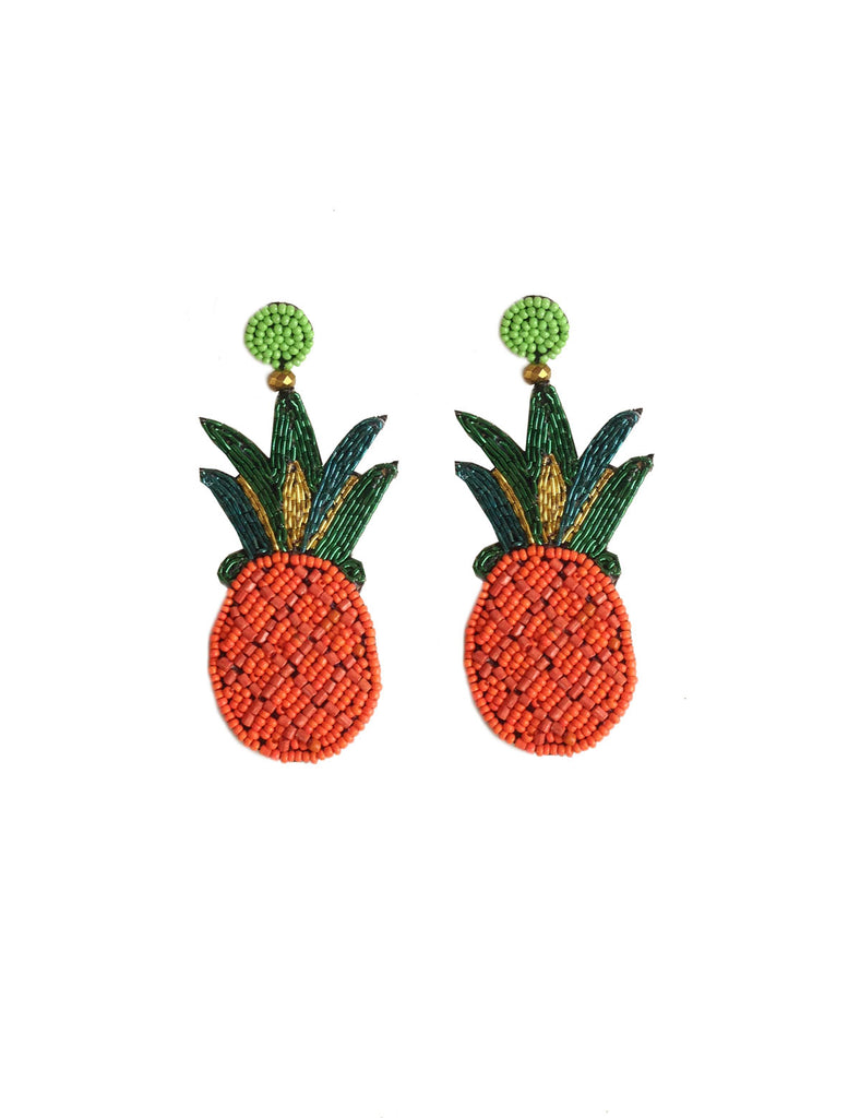 Pineapple beaded earrings