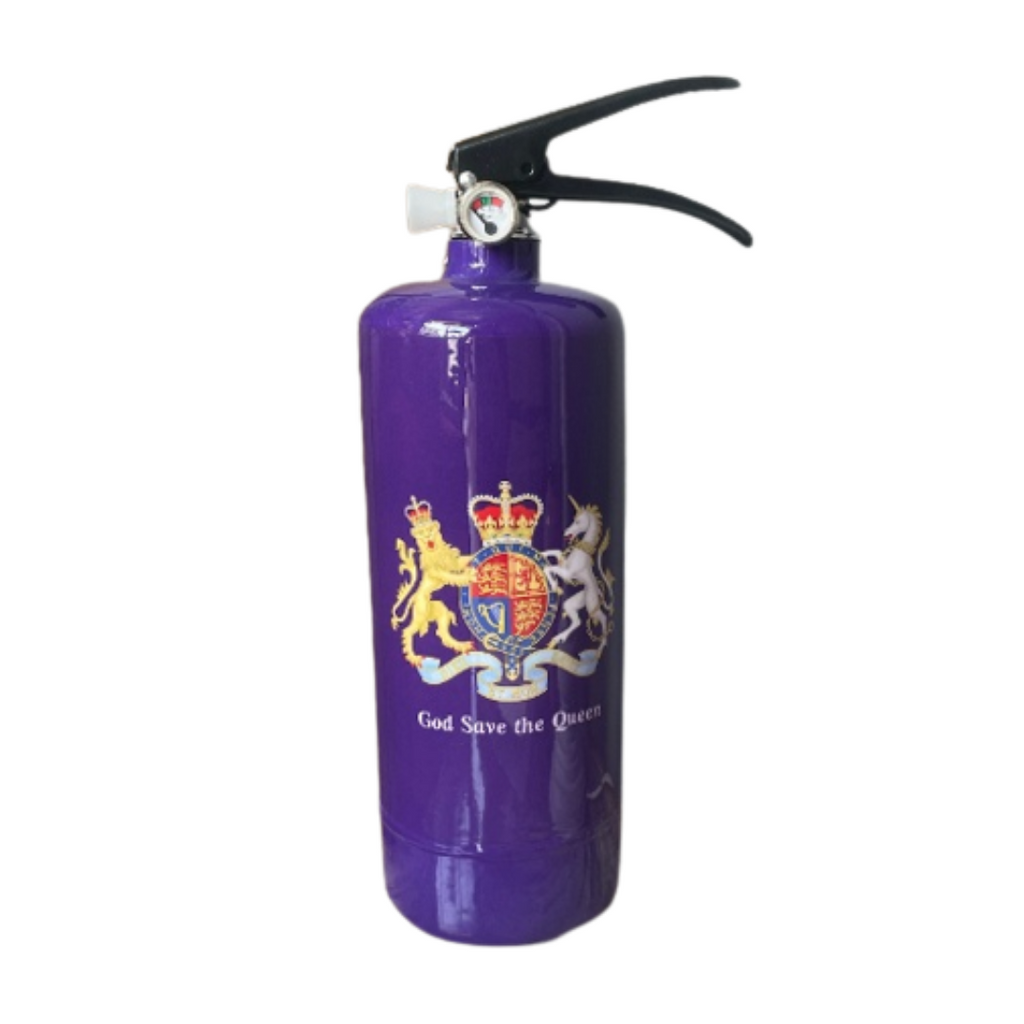God Save the Queen purple fire extinguisher