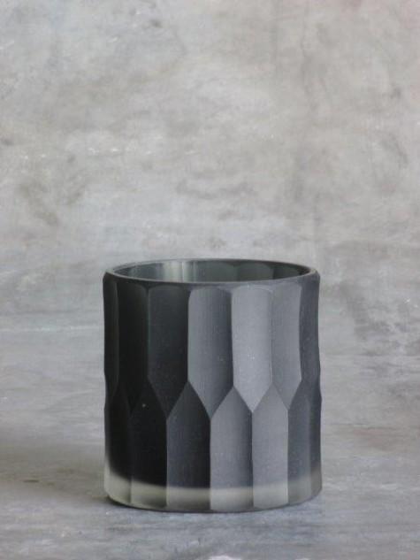 carved grey tealight holder