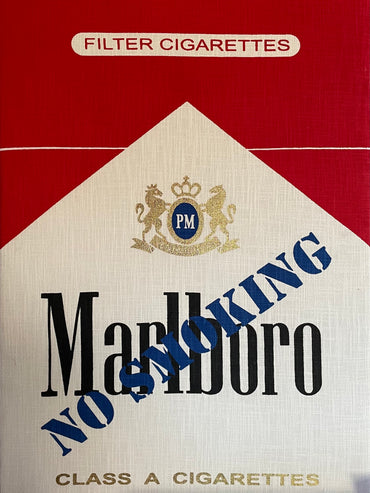 Red Marlboro No Smoking Print with Blue