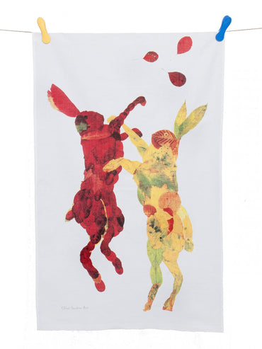 Chloe Gardner Leaf Hares Tea Towel